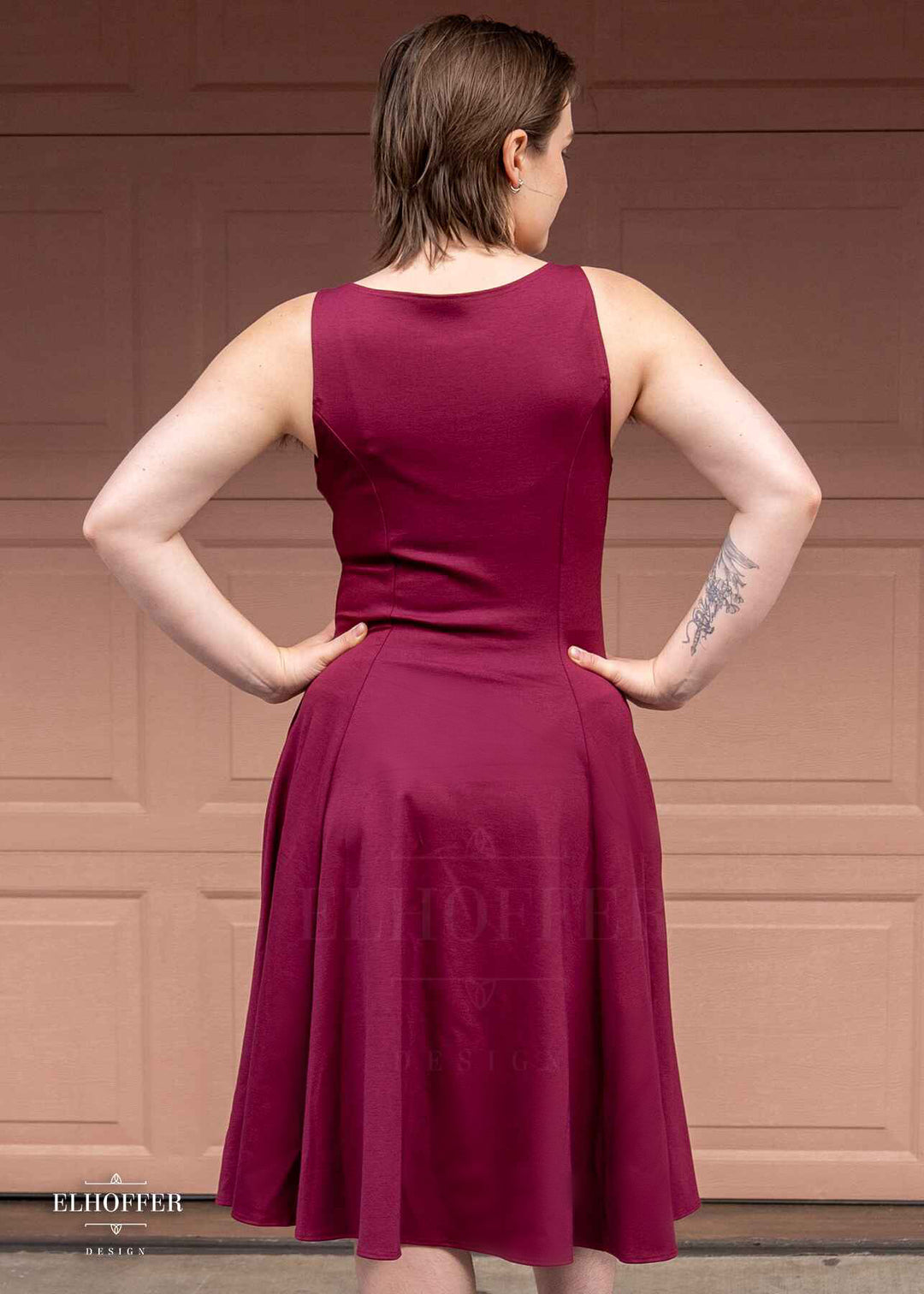 Retired Essential Virgo Dress - Wine Red Ponte Dress