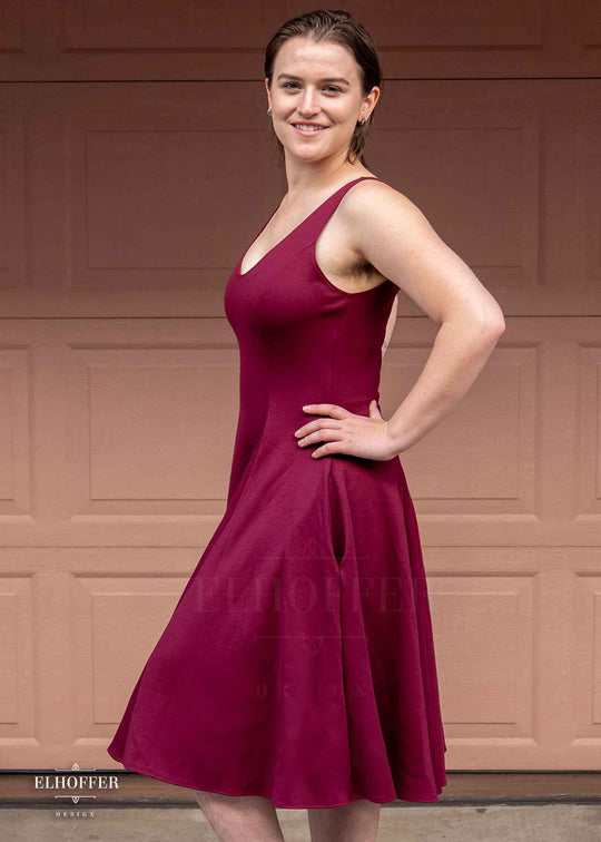 Retired Essential Virgo Dress - Wine Red Ponte Dress