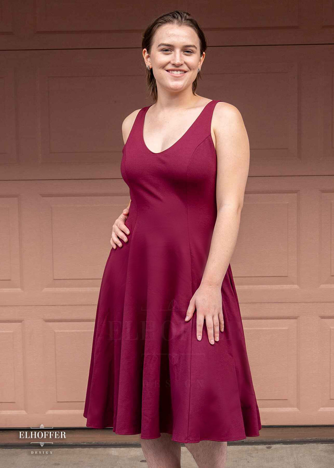 Retired Essential Virgo Dress - Wine Red Ponte Dress