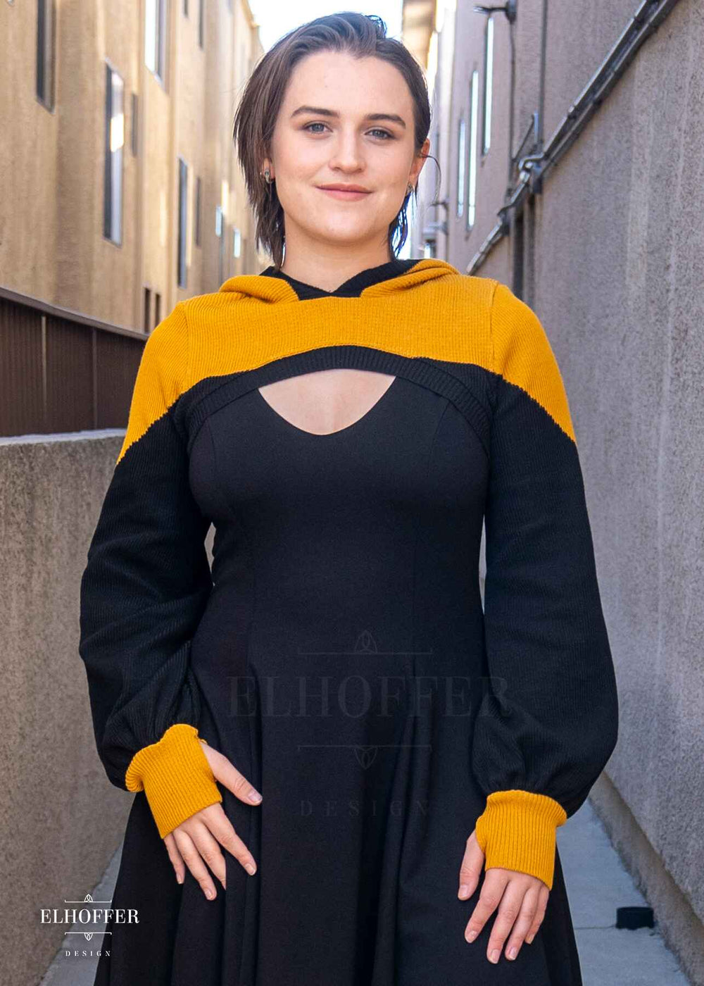 Interstellar Capricorn Crop Hoodie - Gold Top