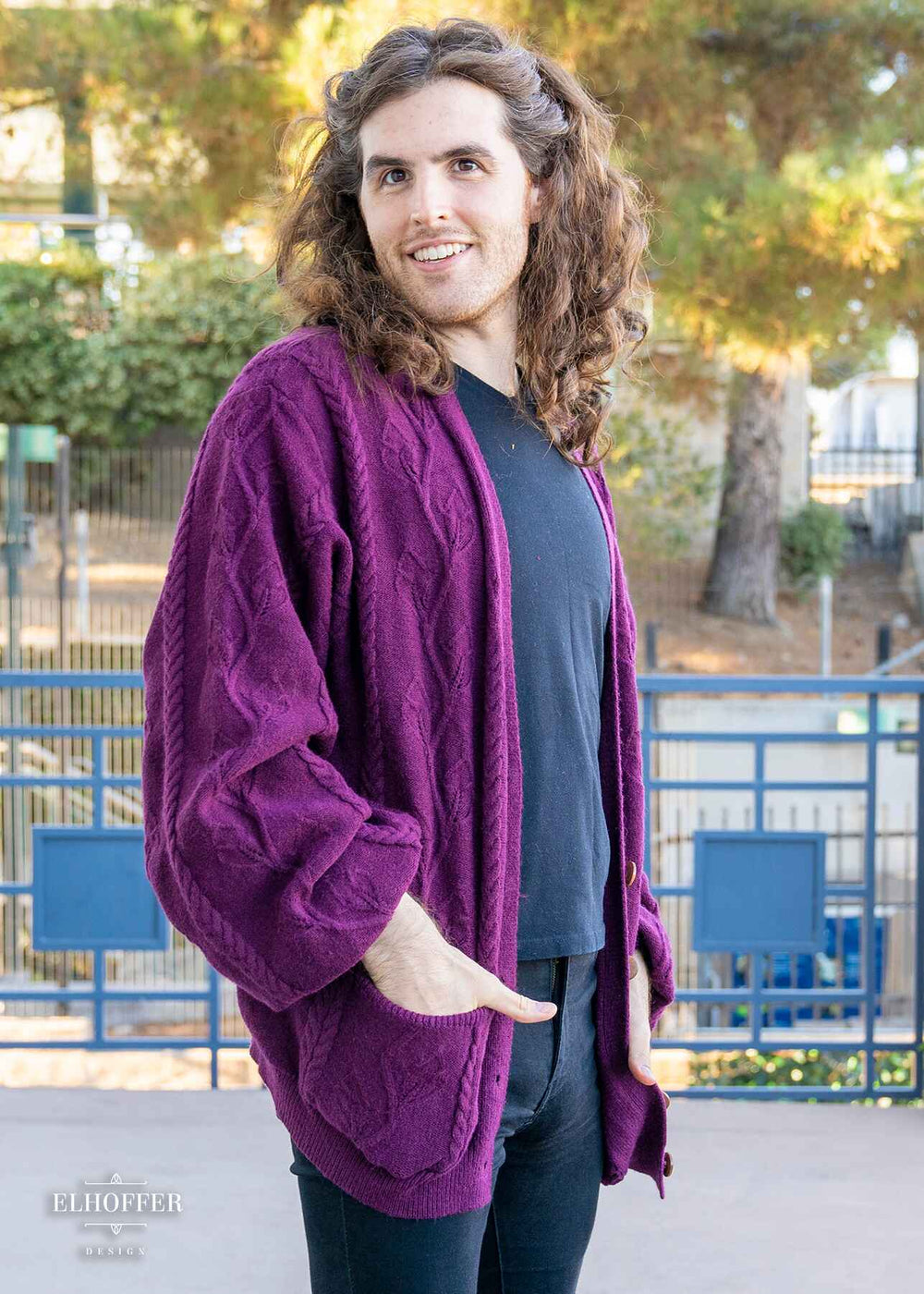 PREORDER - Elevensies Oversize Cardi - Prancing Pony Plum