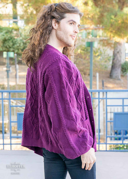 PREORDER - Elevensies Oversize Cardi - Prancing Pony Plum