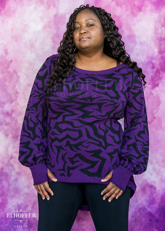PREORDER - Demon Scars Oversize Sweater - Soul Stealing Purple
