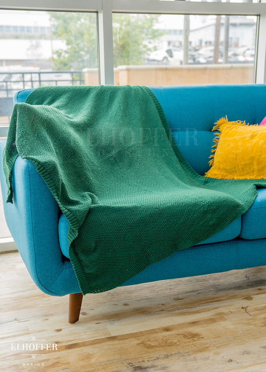 Folkloric Forest Blanket - Made from Lightly Damaged Knit
