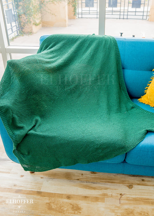 Folkloric Forest Blanket - Made from Lightly Damaged Knit
