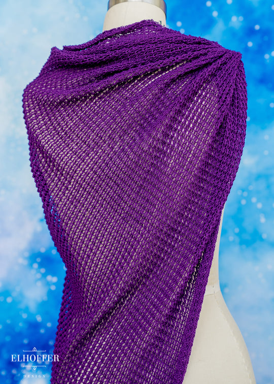 Handmade Knight in Knitted Armor Romanesque Purple Cape - Made from Damaged Knit