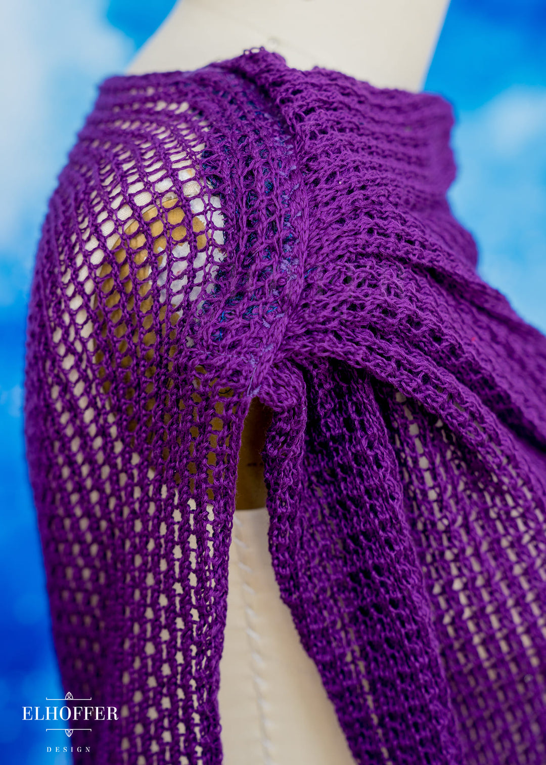 Handmade Knight in Knitted Armor Romanesque Purple Cape - Made from Damaged Knit