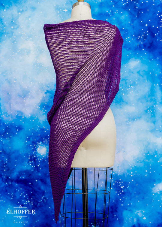 Handmade Knight in Knitted Armor Romanesque Purple Cape - Made from Damaged Knit