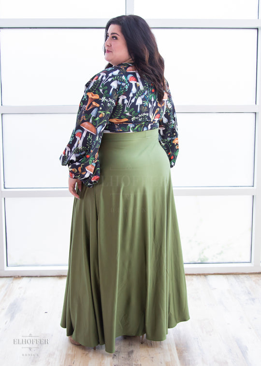 Essential Cindy Maxi Skirt - Olive Green