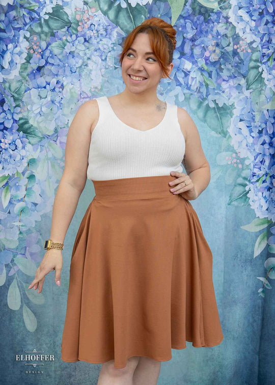 Essential Julie Skirt - Brown Sugar Ponte