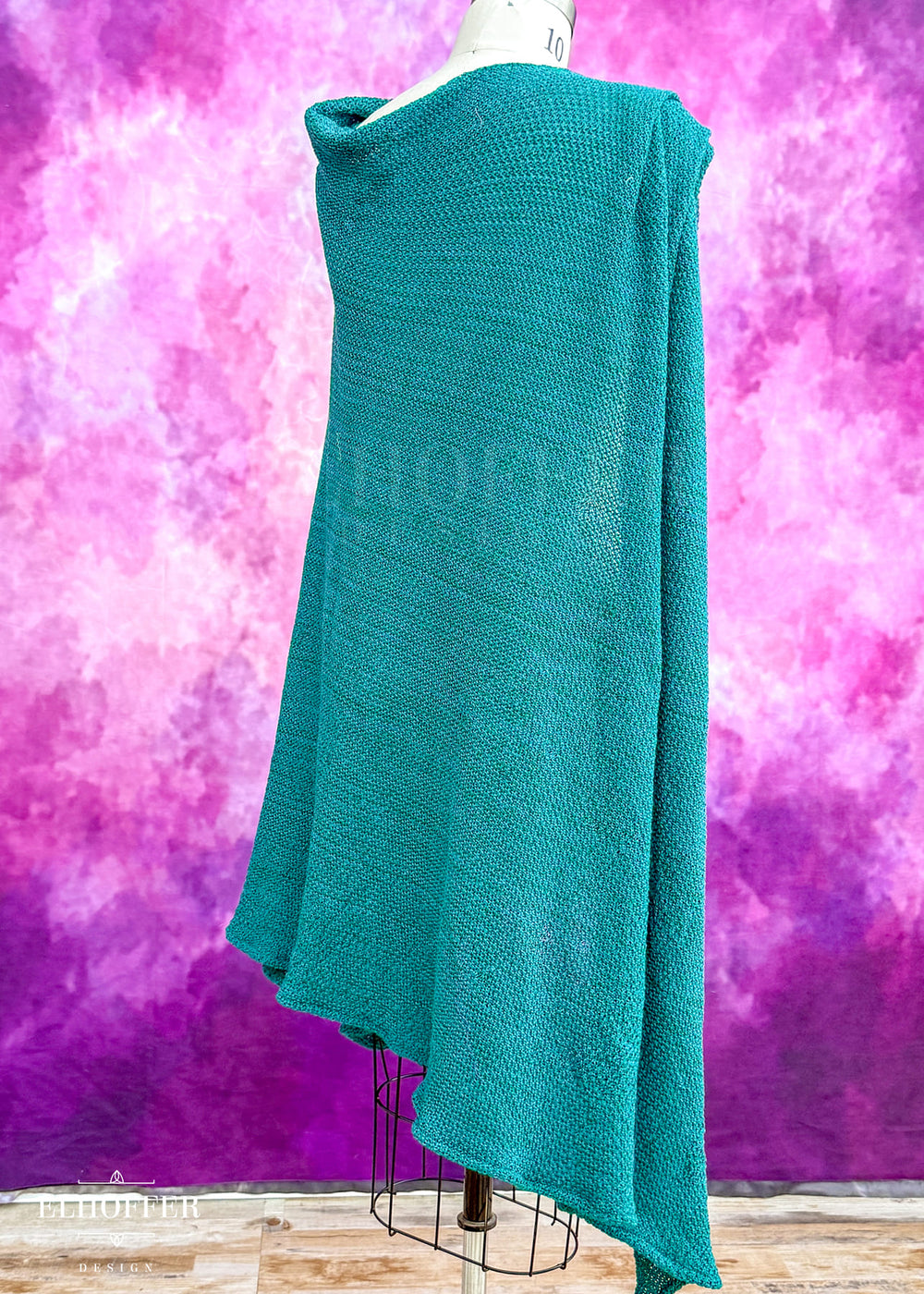 Handmade Runic Teal Galactic Senator Cape - Made from Damaged Knits