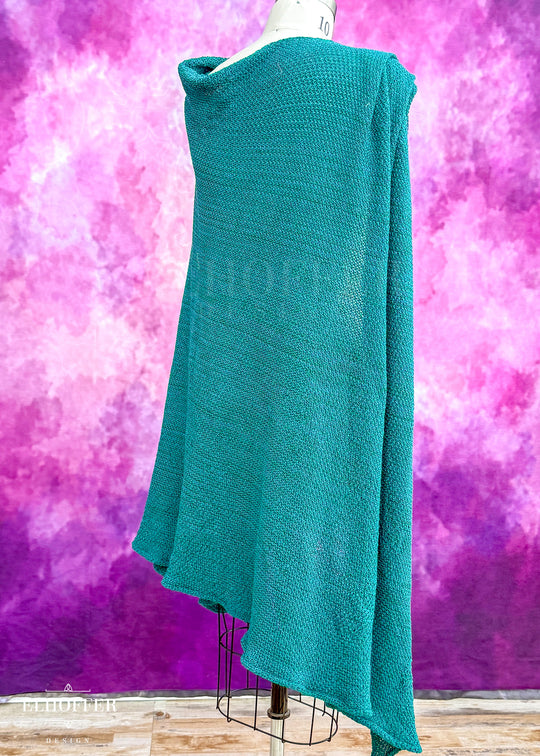 Handmade Runic Teal Galactic Senator Cape - Made from Damaged Knits