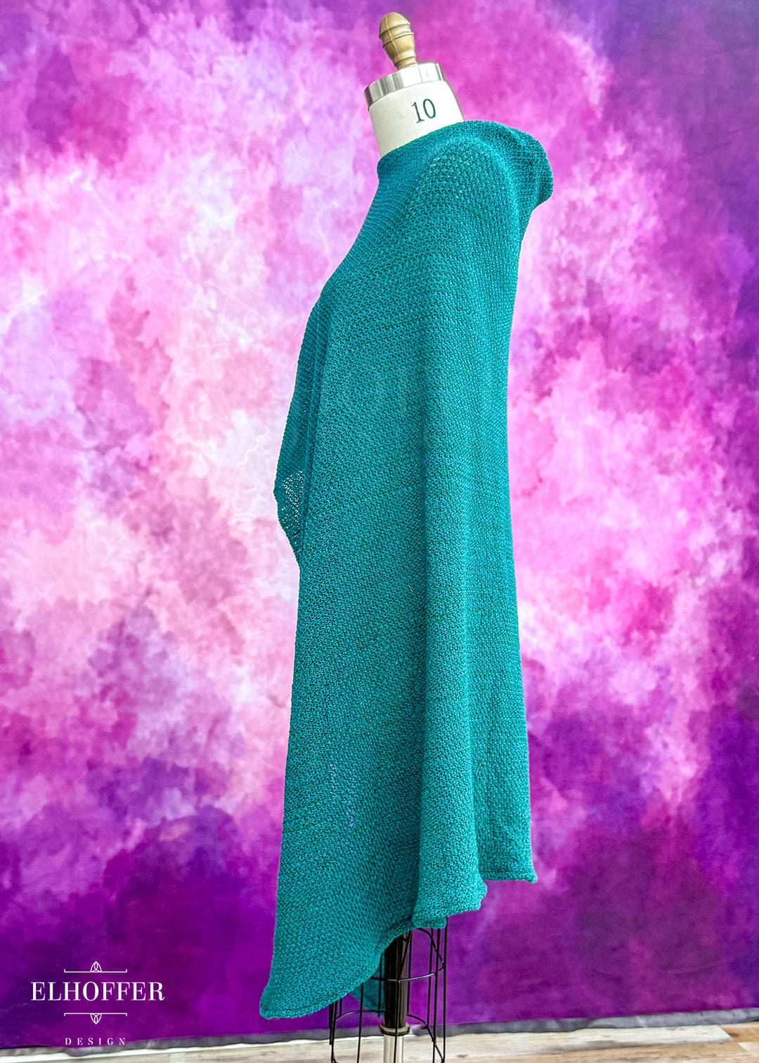 Handmade Runic Teal Galactic Senator Cape - Made from Damaged Knits
