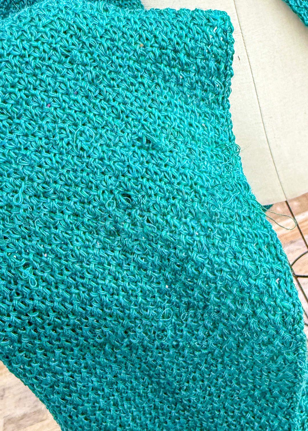 Handmade Runic Teal Galactic Senator Cape - Made from Damaged Knits