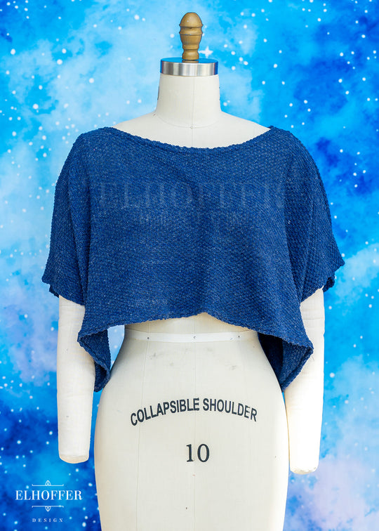 Handmade Boatneck Crop - Navy Nomad Knit
