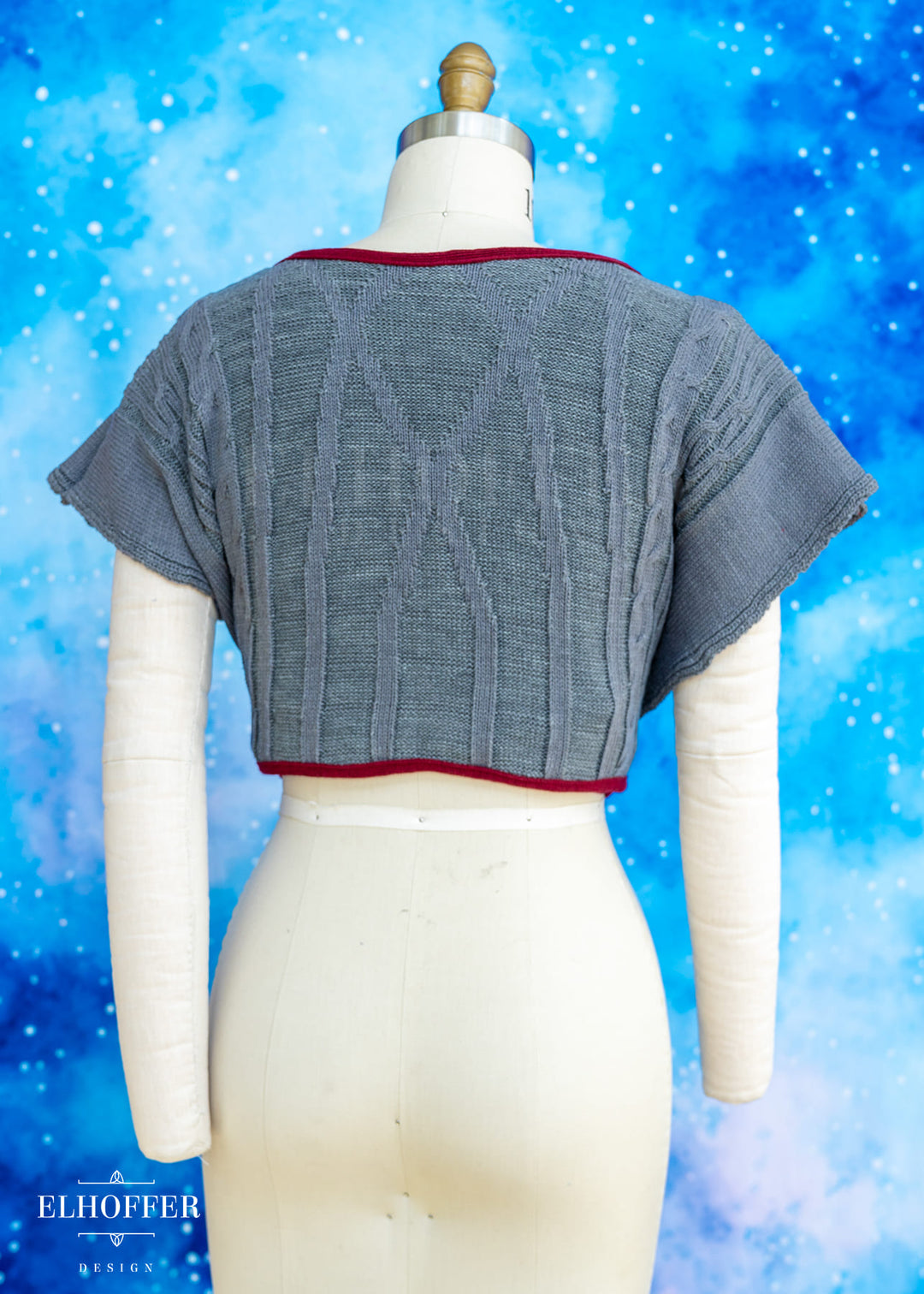 Handmade Boatneck Wrap Top - Grey Prodigy Knit