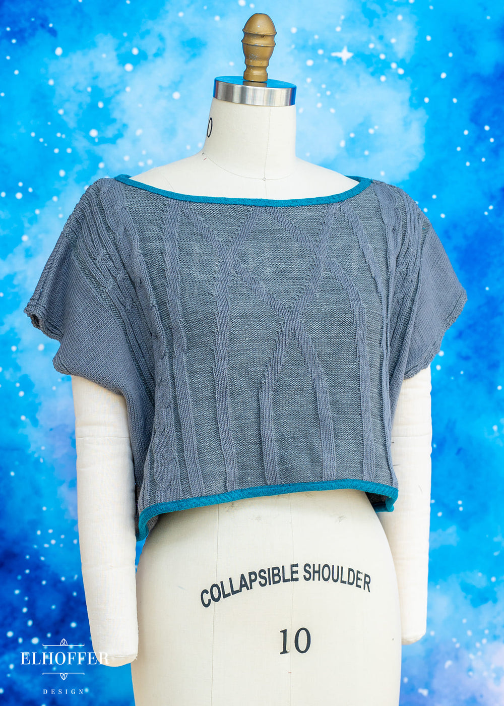 Handmade Boatneck Crop - Interstellar Prodigy Knit