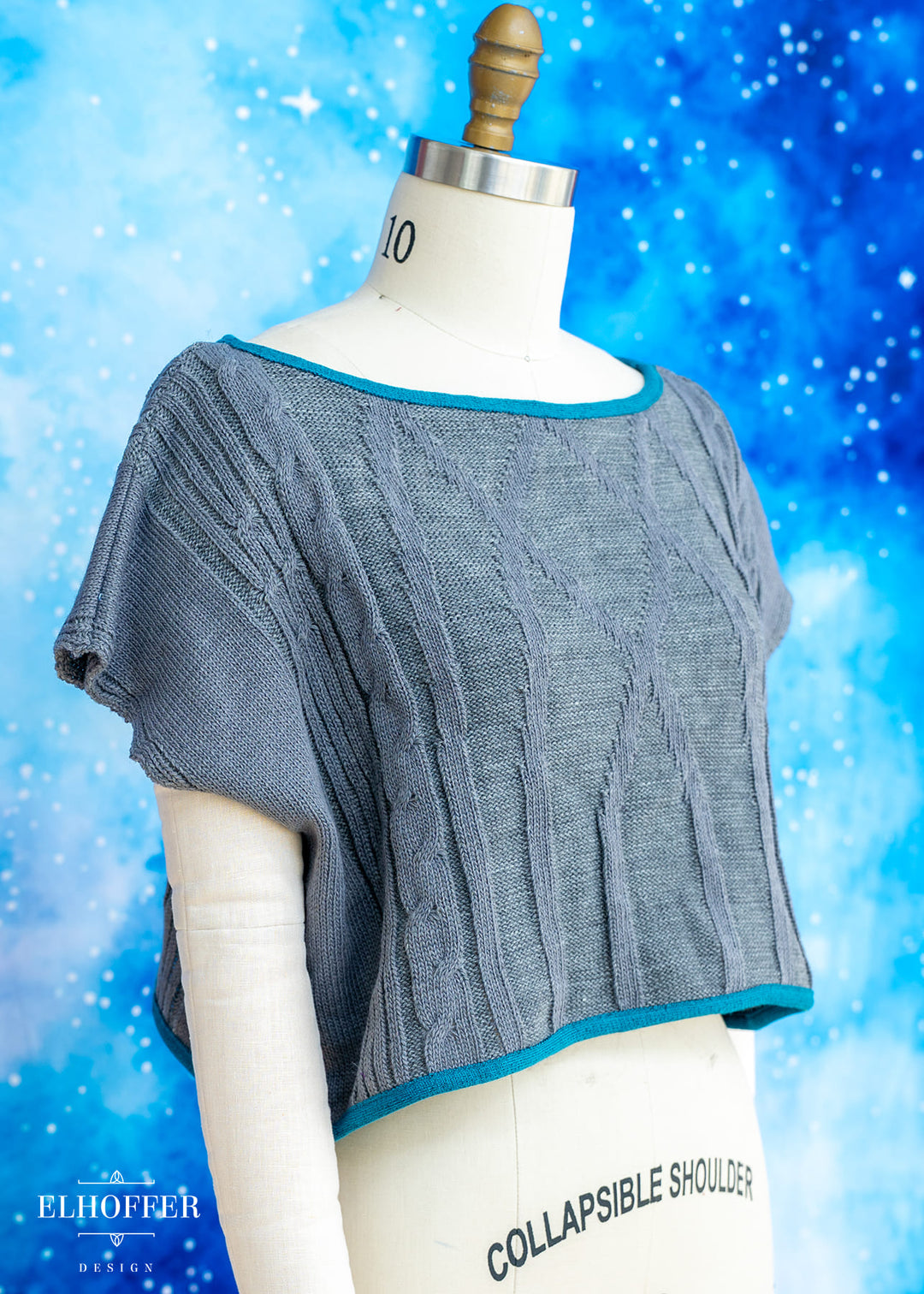 Handmade Boatneck Crop - Interstellar Prodigy Knit