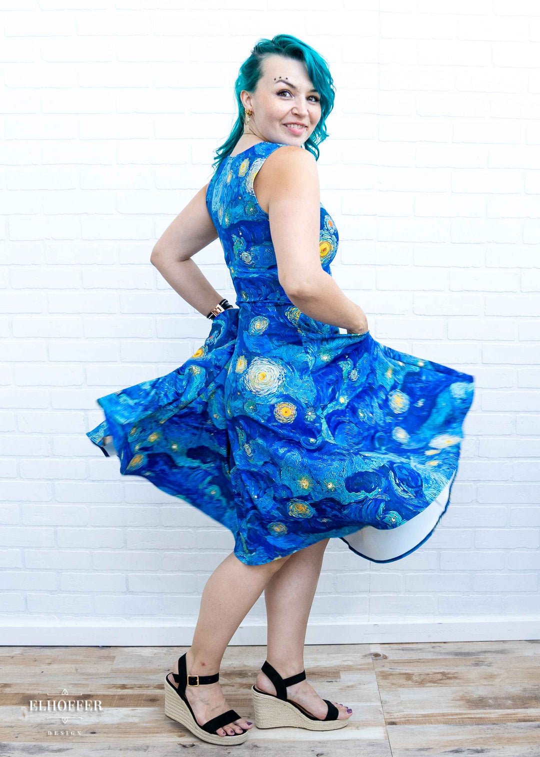 Essential Knee Length Dress - Starry Painting