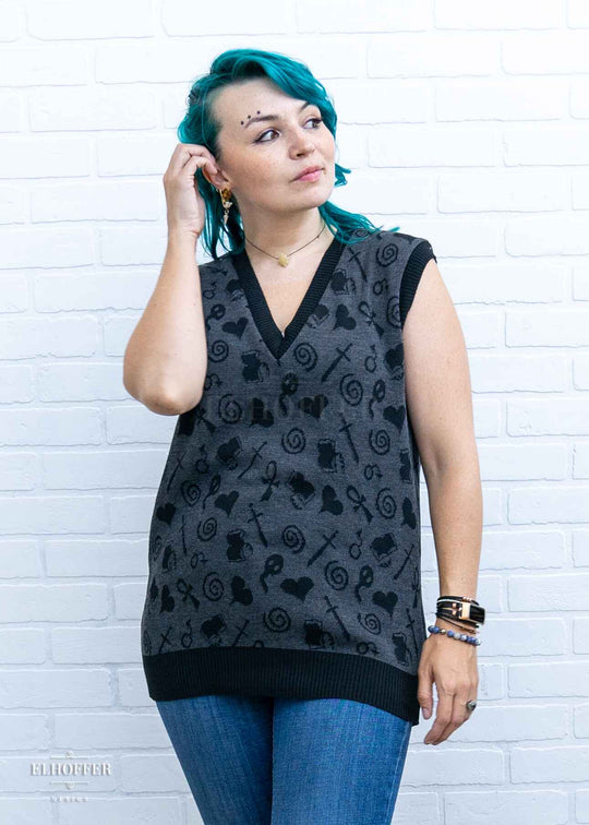 Sibling Sigils Unisex Vest - Reverse Grey Top