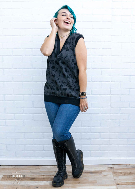 Sibling Sigils Unisex Vest - Reverse Grey Top