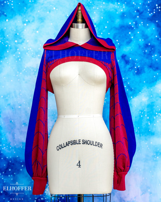 Spiderweb Capricorn Hooded Crop - Classic Blue