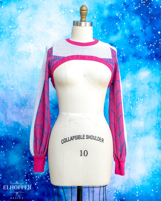 Spiderweb Capricorn Crew Crop - Ghostie White