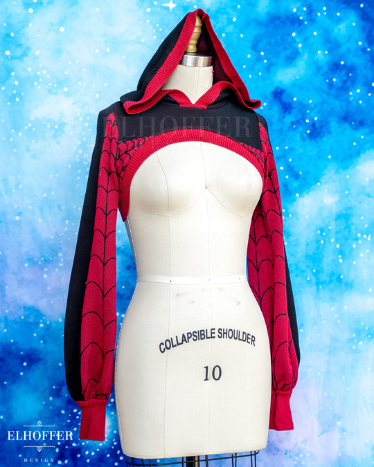 Spiderweb Capricorn Hooded Crop - Ultimate Black