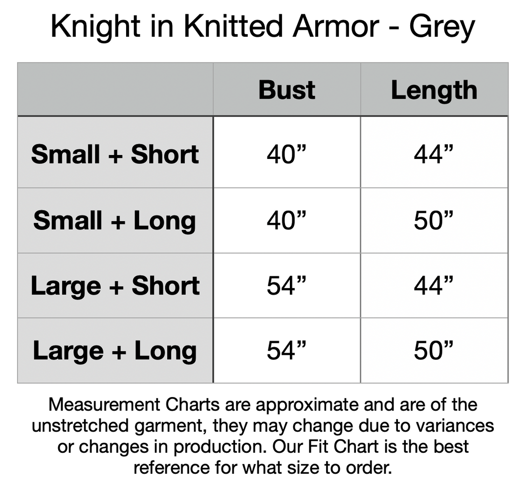PREORDER - Essential Knight in Knitted Armor Tunic - Chainmail Grey