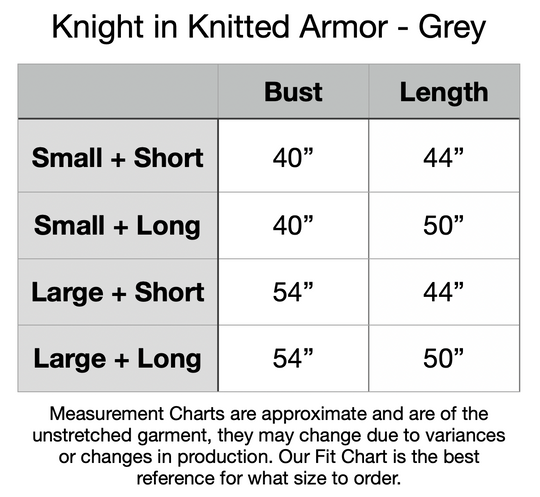 PREORDER - Essential Knight in Knitted Armor Tunic - Chainmail Grey