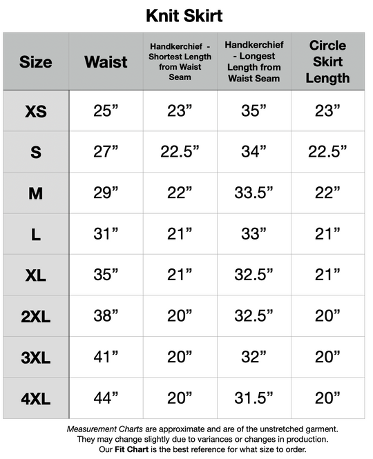 PREORDER - Demon Scars Knit Skirt - Handkerchief or Circle Skirt