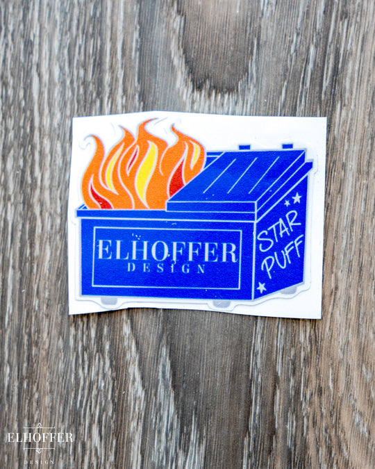 Dumpster Fire Starpuff Vinyl Sticker