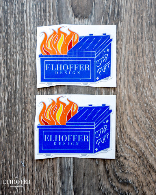 Dumpster Fire Starpuff Vinyl Sticker