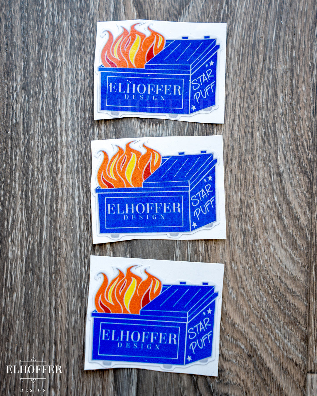 Dumpster Fire Starpuff Vinyl Sticker