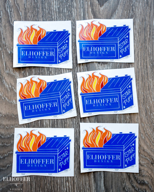 Dumpster Fire Starpuff Vinyl Sticker