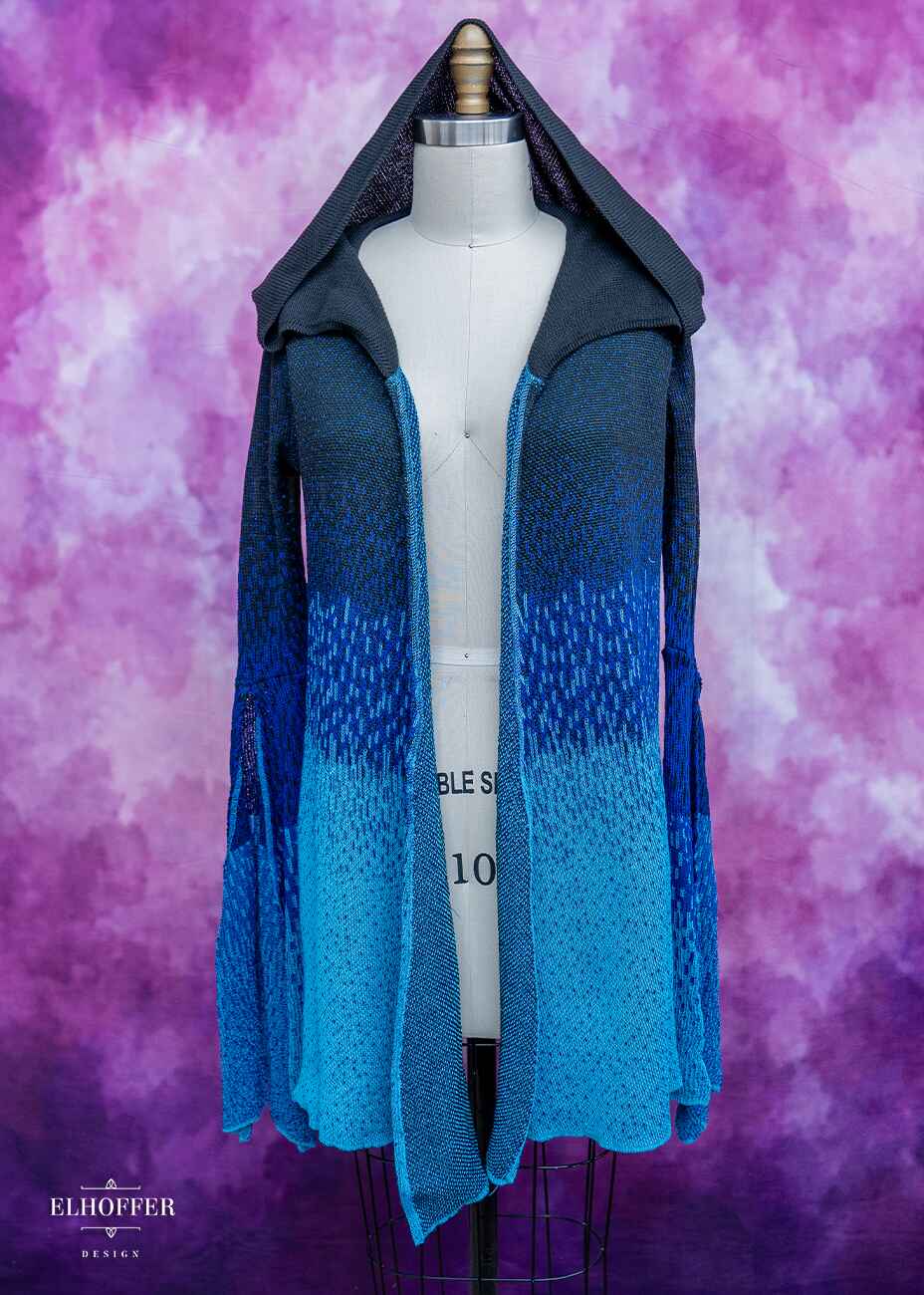 Essential Sunset Longline Cardigan - Underworld Blue Ombre