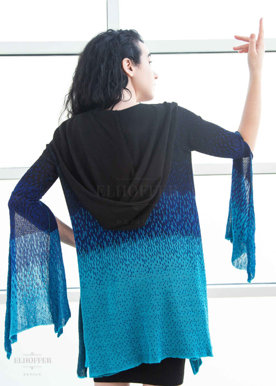 Essential Sunset Longline Cardigan - Underworld Blue Ombre