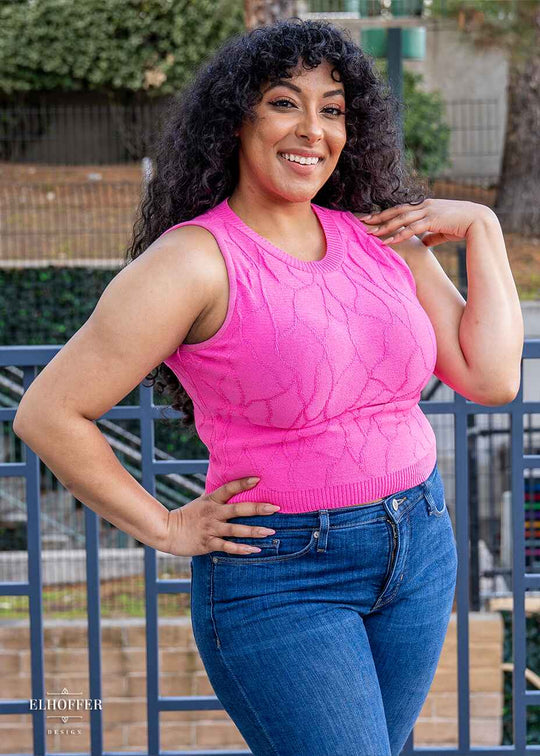 Essential Susan Crop Top - Butterfly Fuchsia