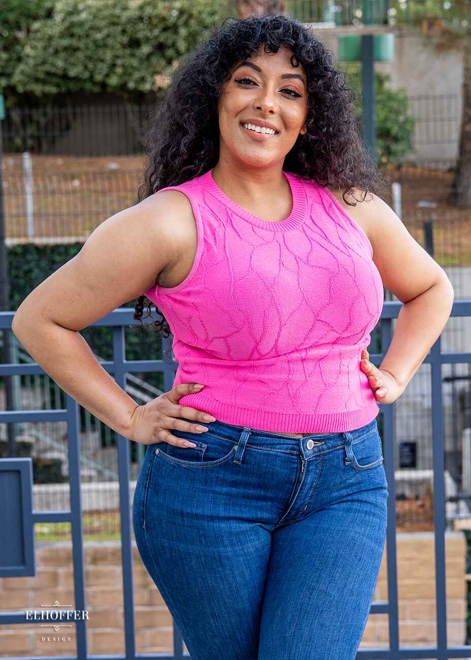 Essential Susan Crop Top - Butterfly Fuchsia Top