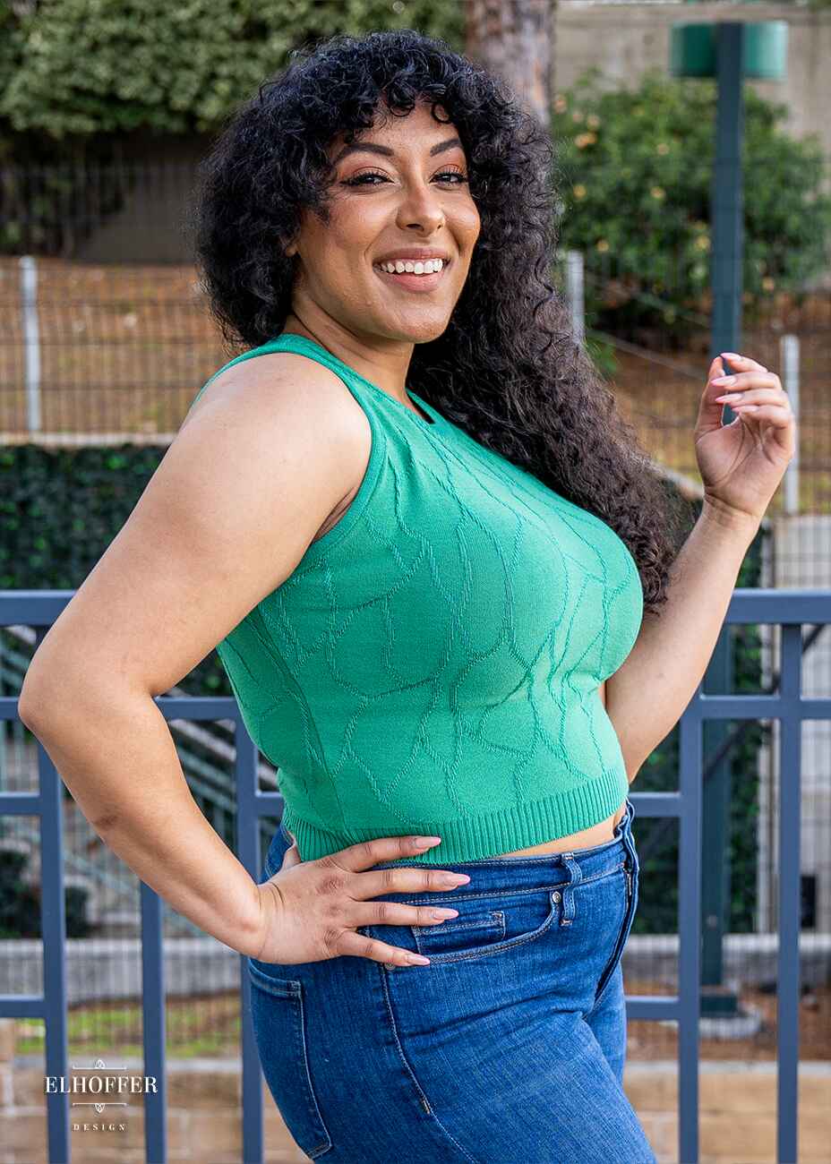 Essential Susan Crop Top - Butterfly Sea Green