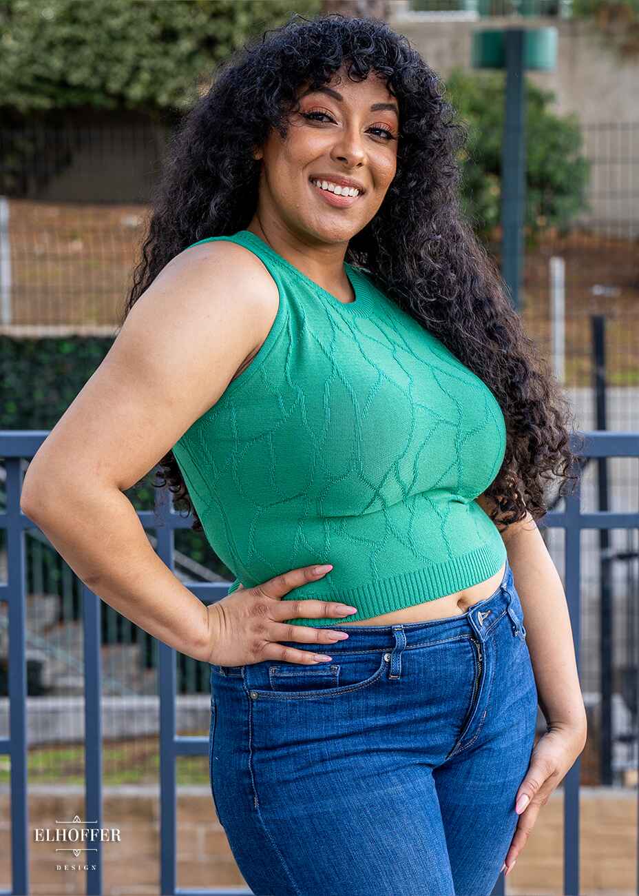 Essential Susan Crop Top - Butterfly Sea Green