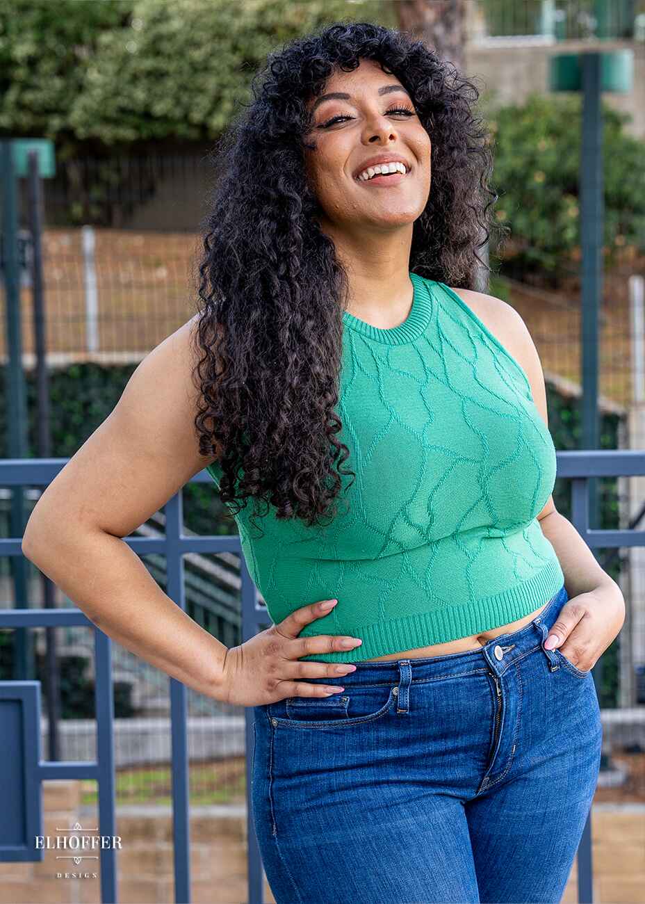 Essential Susan Crop Top - Butterfly Sea Green