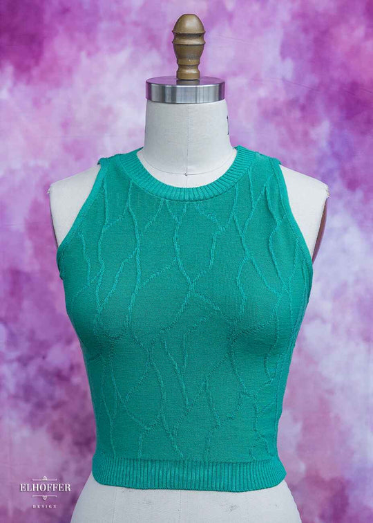 Essential Susan Crop Top - Butterfly Sea Green