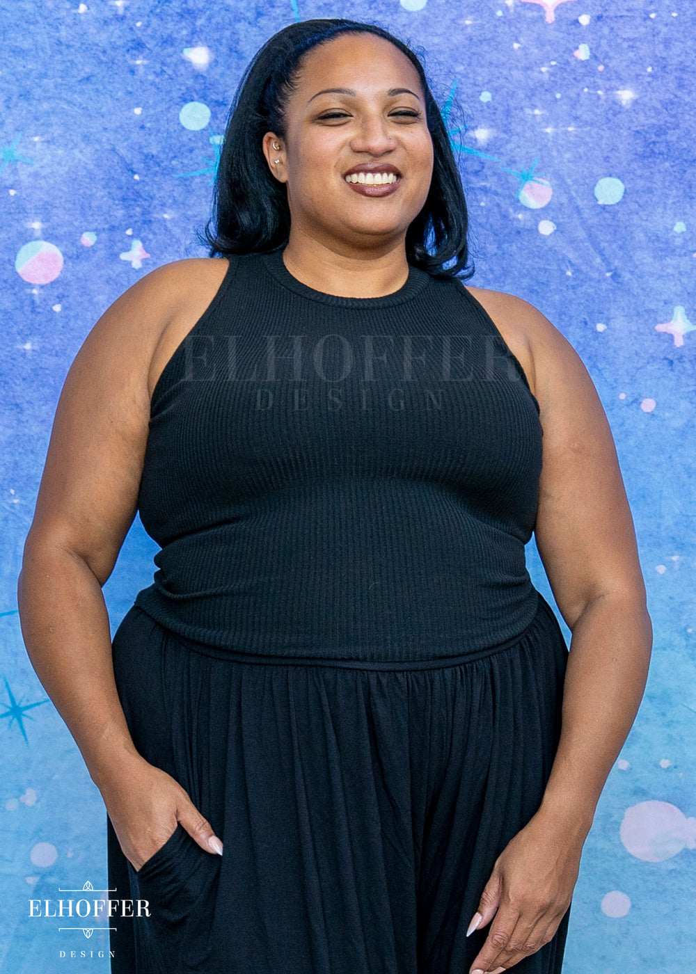 Essential Susan Crop Top - Black Rib