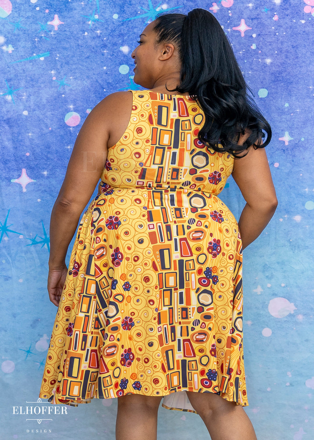 Essential Aquarius Knee Length Dress - Golden Kiss