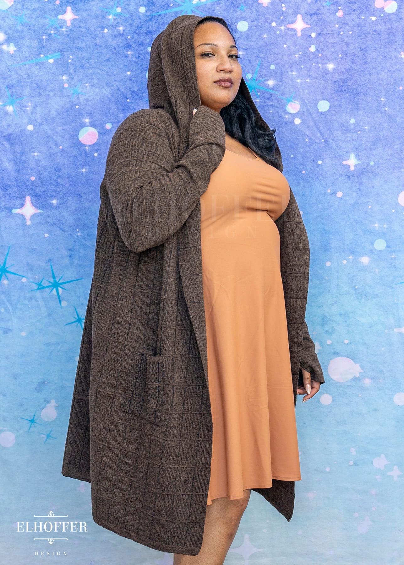 Galactic Renegade Unisex Duster Cardigan - Sepia Knight – Elhoffer