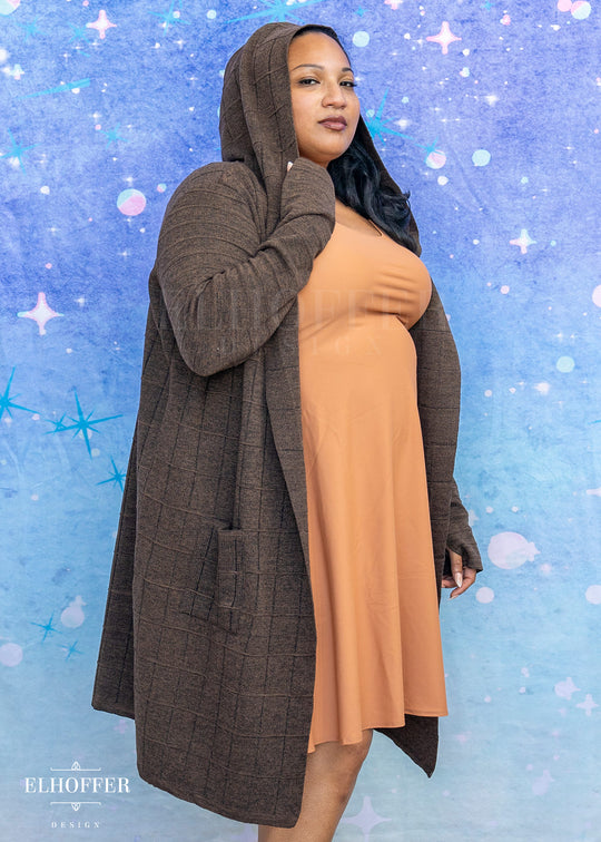 Galactic Renegade Unisex Duster Cardigan - Sepia Knight