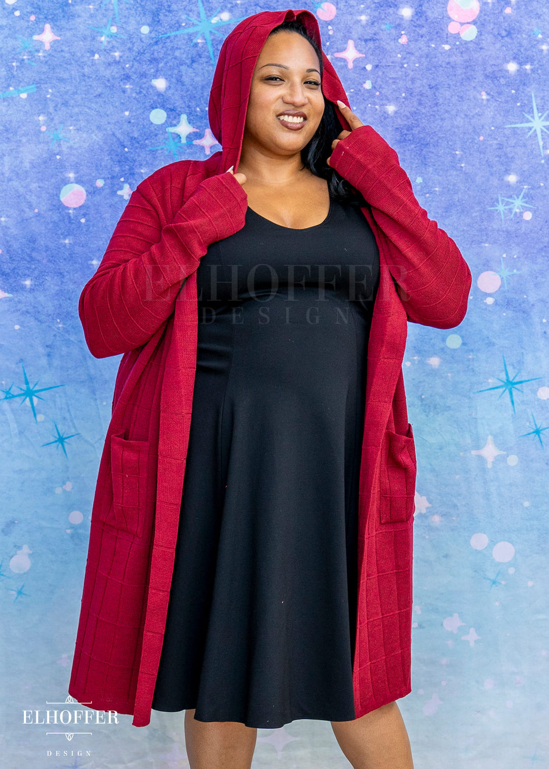Galactic Renegade Unisex Duster Cardigan - Imperial Crimson