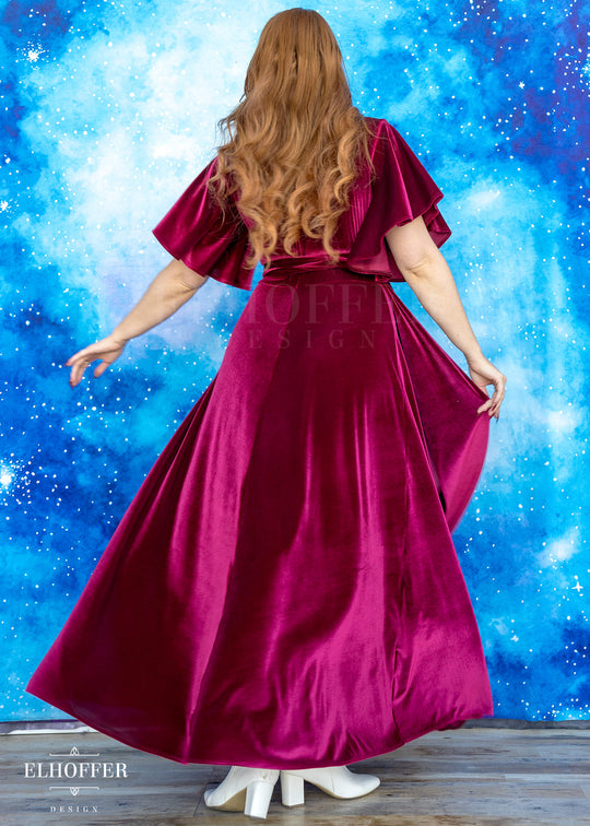 PREORDER - Essential Isabella Maxi Wrap Dress - Rhodonite Velvet