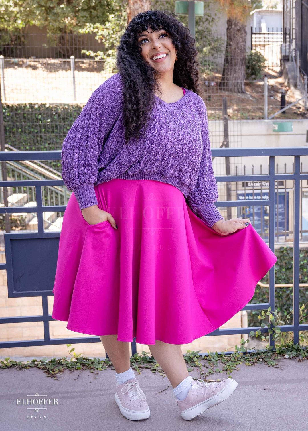 Essential Whitney Oversize Sweater - Purple